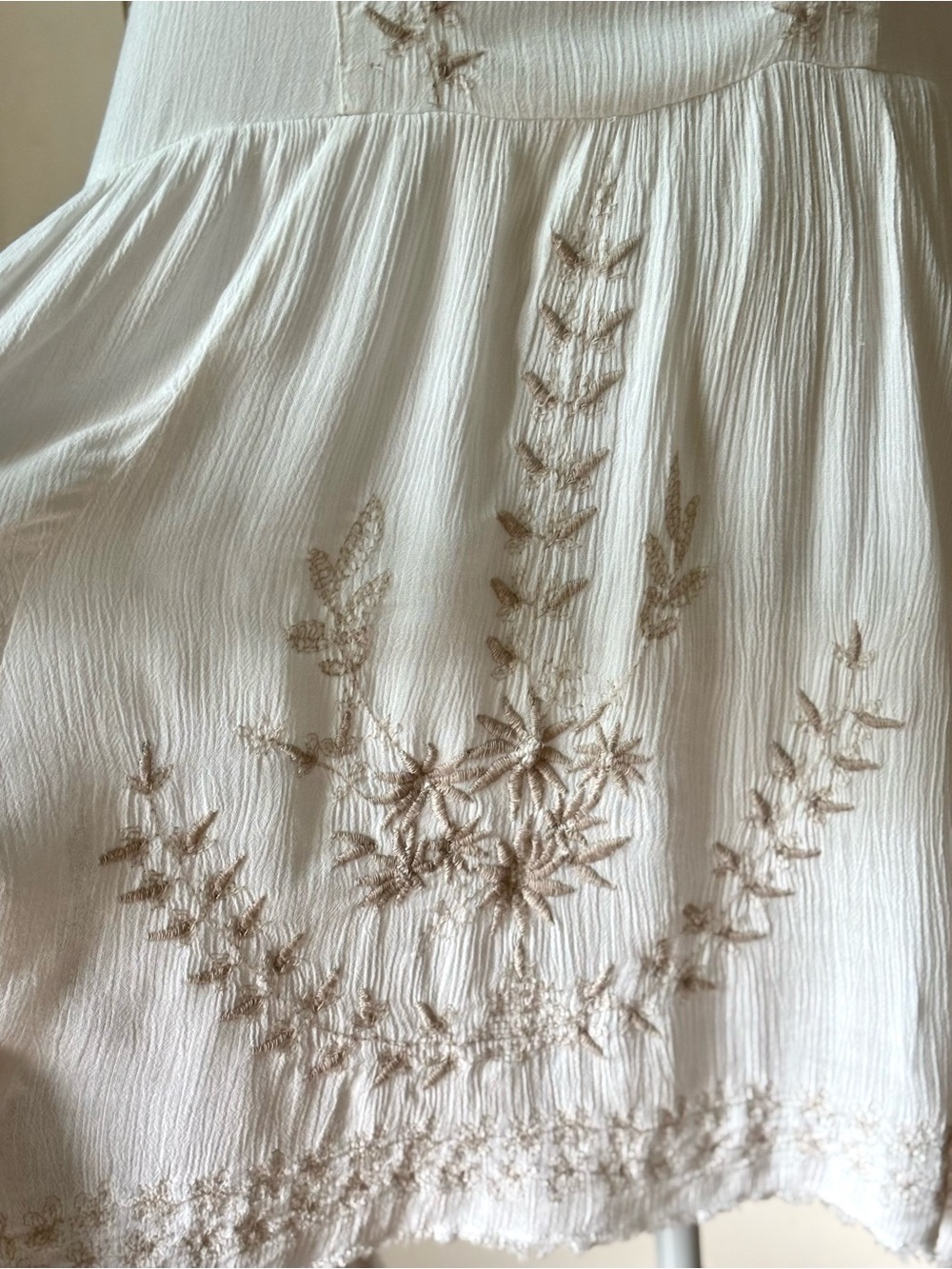 Free People Meadows Of Medallions Ivory Boho Handkerchief Dress - Picture 9 of 13